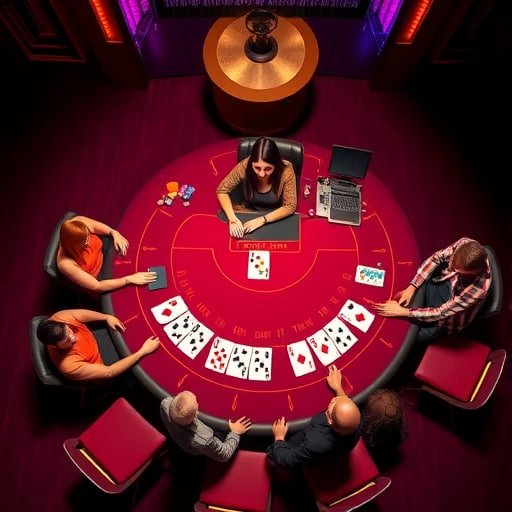 Live roulette table with spinning wheel on anakpion
